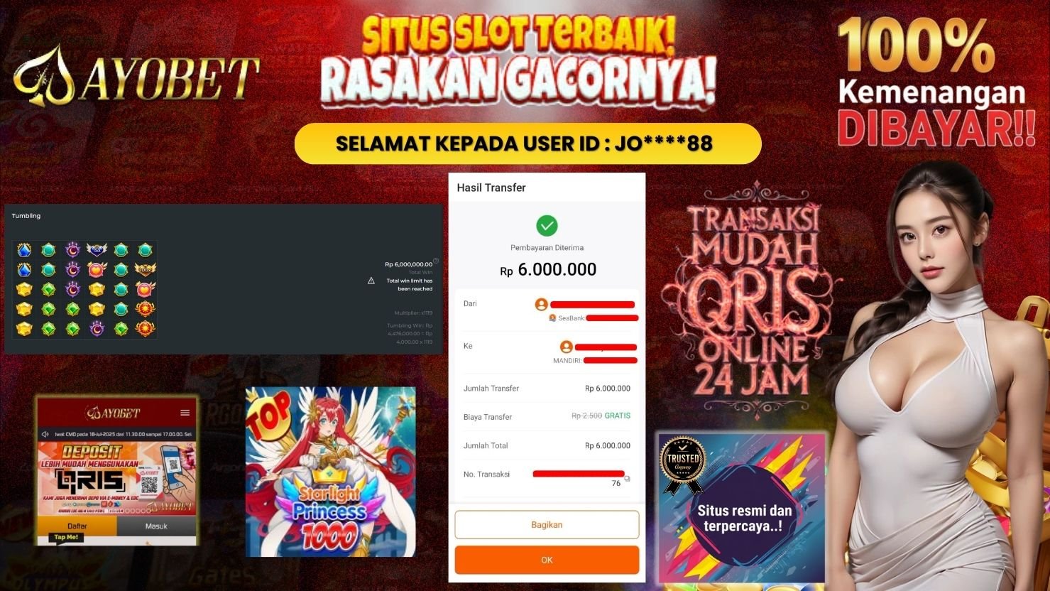 AYOBET JACKPOT SLOT STARLIGHT PRINCESS 1000